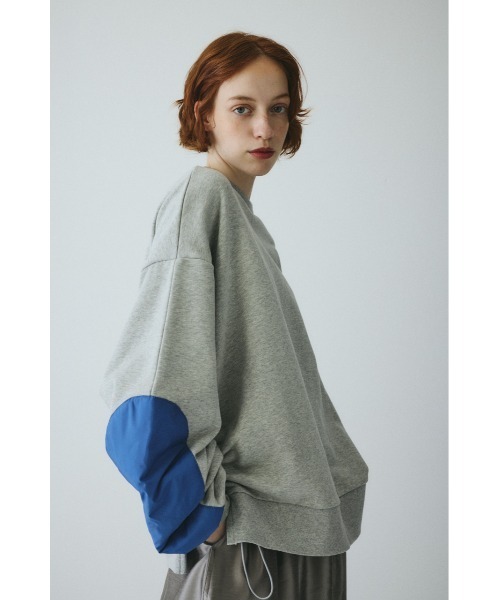 HeRIN.CYE（ヘリンドットサイ）の「Elbow patchi cut tops　　エルボーパッチカットトップス（スウェット・レディース・ブラック/ブラウン/グレー・FREE）」の18枚目の写真