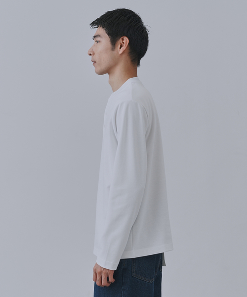 B.C STOCK（ベーセーストック）の「ツイルダンボール ヘンリーネックロンTEE（Tシャツ/カットソー・メンズ・ホワイト/チャコールグレー/ブラック/ネイビー・MEDIUM/LARGE）」の13枚目の写真