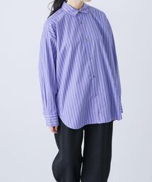 かぐれ（カグレ）の「コットンストライプレギュラーシャツ（シャツ/ブラウス）」