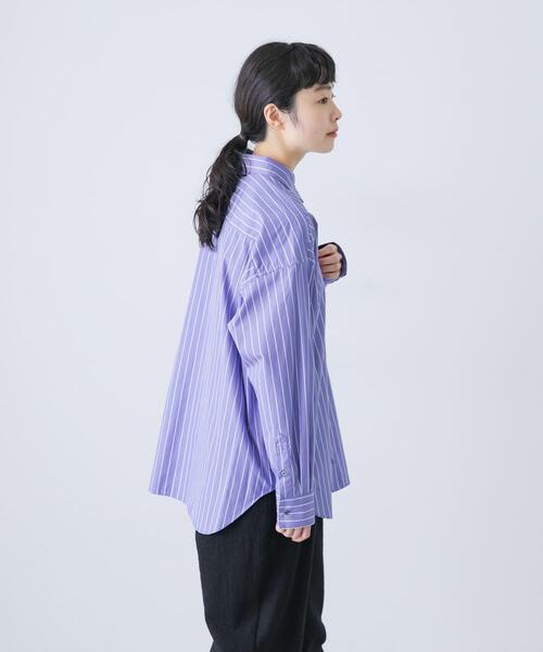 yuui　かぐれ　kagure コットンストライプレギュラーシャツ コットンストライプレギュラーシャツ（シャツ/ブラウス）｜かぐれ