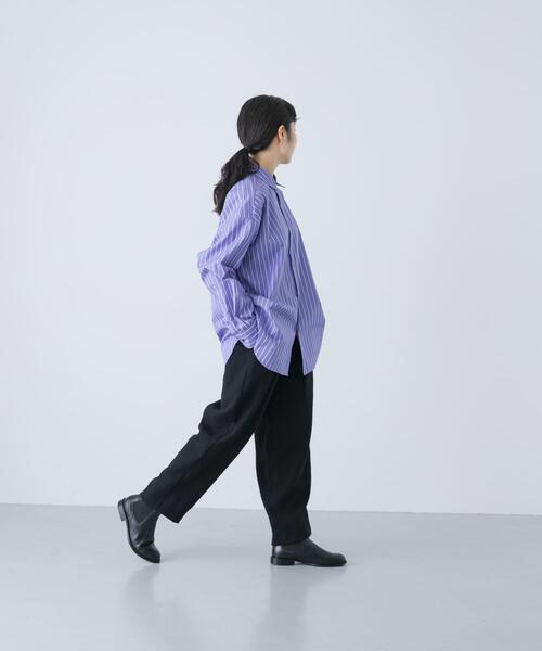 かぐれ(カグレ)の「コットンストライプレギュラーシャツ(シャツ/ブラウス・レディース・ブルー/ライトブルー・FREE)」の20枚目の写真