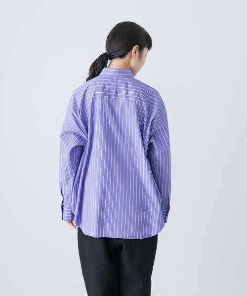 コットンストライプレギュラーシャツ（シャツ/ブラウス）｜かぐれ