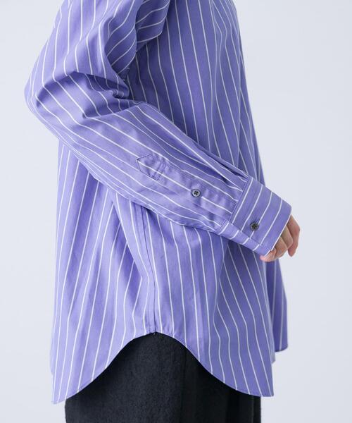 コットンストライプレギュラーシャツ（シャツ/ブラウス）｜かぐれ