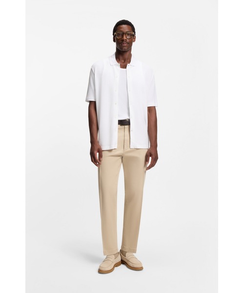 BOSS(ボス)の「レギュラーフィットシャツ コットンワッフル(ポロシャツ・メンズ・ホワイト・M/S/L/XL)」の3枚目の写真