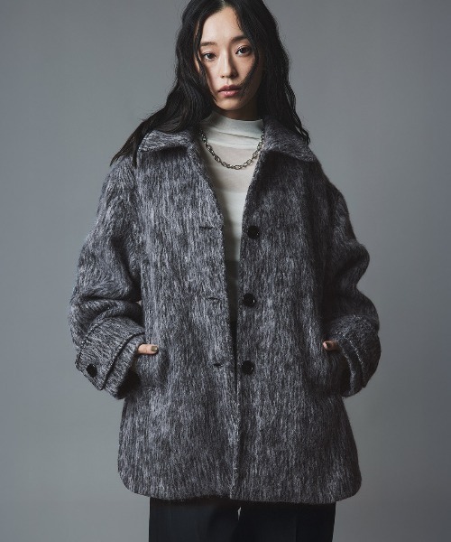 ウール シャギー ステンカラー コート / Wool Shaggy Soutien Collar