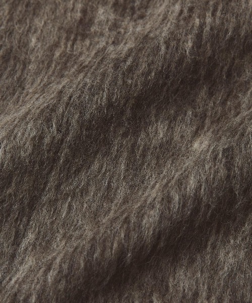 W:Huku(フーク)の「ウール シャギー ステンカラー コート / Wool Shaggy Soutien Collar Coat(ピーコート・レディース・ライトベージュ/ブラウン/チャコール/マスタード・FREE)」の10枚目の写真