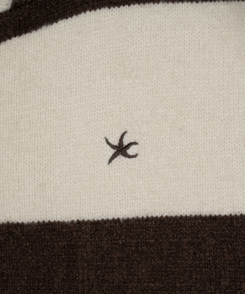 THECOLDESTMOMENT（ザコールデストモーメント）の「TCM stripe knit hooded zip-up (brown/ivory)（パーカー・レディース・その他・SMALL/MEDIUM/LARGE）」の4枚目の写真