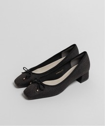 RANDA | サステナブル スクエアトゥリボンパンプス(パンプス)