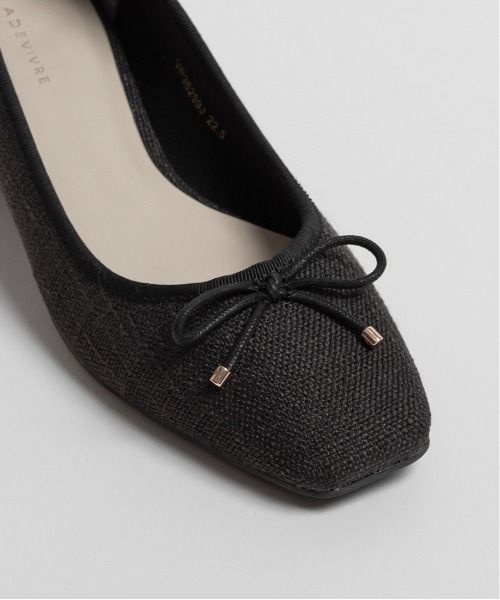 RANDA（ランダ）の「サステナブル スクエアトゥリボンパンプス（パンプス・レディース・アイボリー/ブラック・23/25.5/22.5/24/22/24.5/23.5）」の12枚目の写真