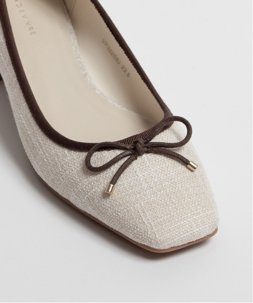 RANDA（ランダ）の「サステナブル スクエアトゥリボンパンプス（パンプス・レディース・アイボリー/ブラック・23/25.5/22.5/24/22/24.5/23.5）」の14枚目の写真