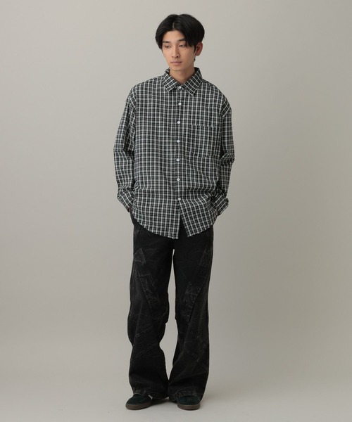 LAND MUSEUM（ランドミュージアム）の「LAND MUSEUM／ベルティングデニムデニム（デニムパンツ・メンズ・ブラック・MEDIUM/LARGE）」の2枚目の写真