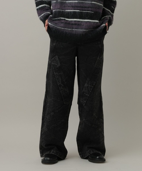 LAND MUSEUM（ランドミュージアム）の「LAND MUSEUM／ベルティングデニムデニム（デニムパンツ・メンズ・ブラック・MEDIUM/LARGE）」の6枚目の写真