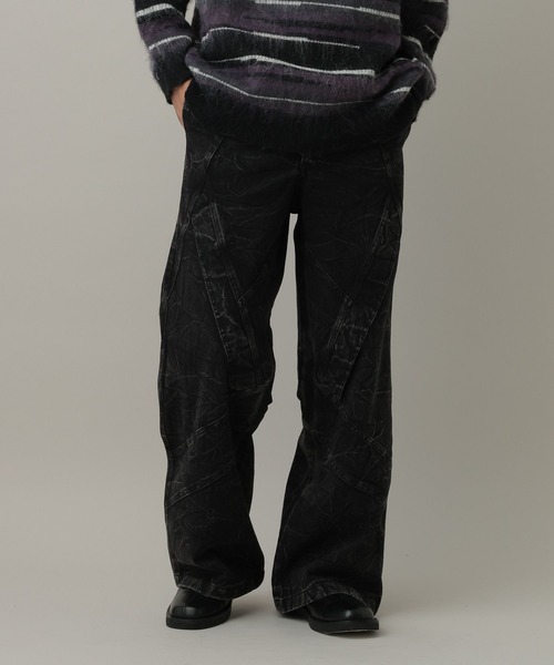 LAND MUSEUM（ランドミュージアム）の「LAND MUSEUM／ベルティングデニムデニム（デニムパンツ・メンズ・ブラック・MEDIUM/LARGE）」の7枚目の写真