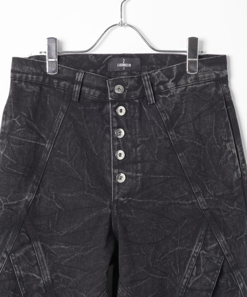 LAND MUSEUM（ランドミュージアム）の「LAND MUSEUM／ベルティングデニムデニム（デニムパンツ・メンズ・ブラック・MEDIUM/LARGE）」の10枚目の写真