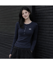 muahmuah（ムーアムーア）の「ヘンリーネックステッチ長袖Tシャツ[7色]（Tシャツ/カットソー）」