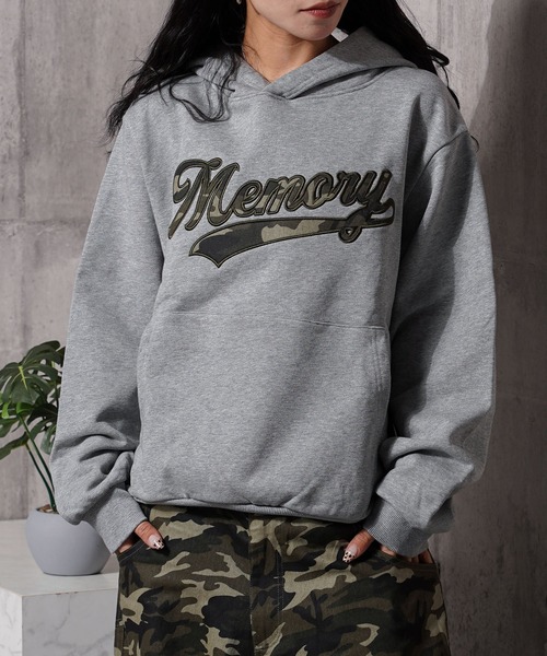 #MEMORY(メモリー)の「【MEMORY】ベースボールロゴパーカー / Baseball Logo Hoodie(パーカー・メンズ・チャコールグレー/グレー/ブラック・S/L/M)」の3枚目の写真