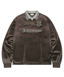 F.ILLUMINATE（フィルミネイト）の「ベルベットカラー ロングスリーブ-ブラウン（ポロシャツ）」