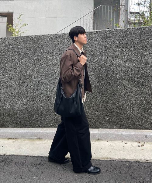 シンセティックスエードミニマルトラッカージャケット[ブラウン