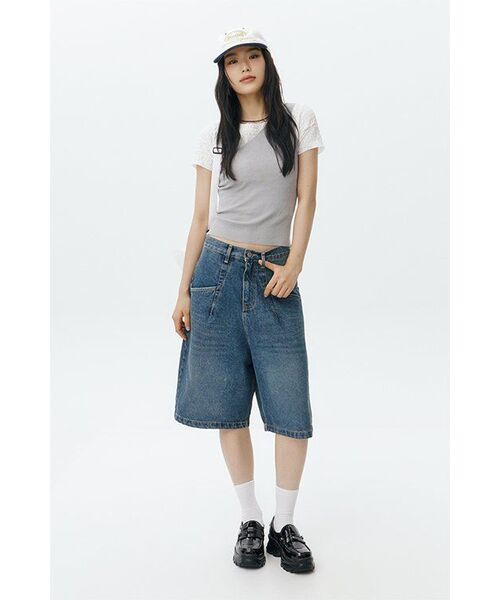 SCALLYWAG（スカリーワグ）の「ビッグバermudaデニムショーツ[インディゴ]（その他パンツ・レディース・その他・SMALL/MEDIUM/LARGE/X-LARGE）」の9枚目の写真