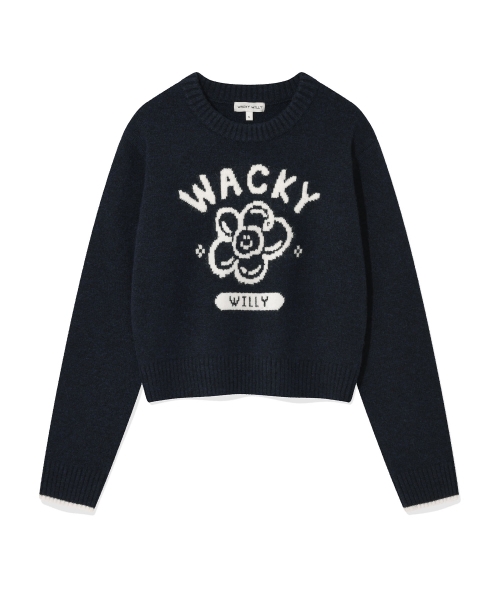 Wacky WiLLy(ワッキーウィリー)の「ウィメンズビッグリリーグラフィックプルオーバーダークネイビー(ニット/セーター・レディース・その他・SMALL/MEDIUM)」の2枚目の写真
