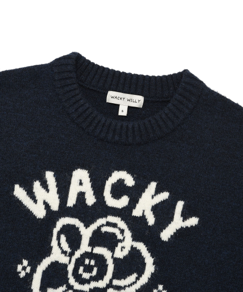 Wacky WiLLy(ワッキーウィリー)の「ウィメンズビッグリリーグラフィックプルオーバーダークネイビー(ニット/セーター・レディース・その他・SMALL/MEDIUM)」の4枚目の写真
