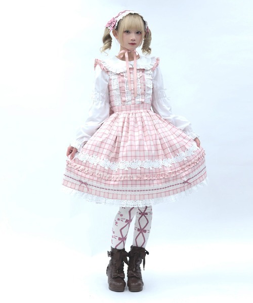 Chalmiere シャルミエール タータンチェックジャンスカ ブラウス セット タータンチェックジャンスカ（ワンピース）｜Chalmiere（シャ