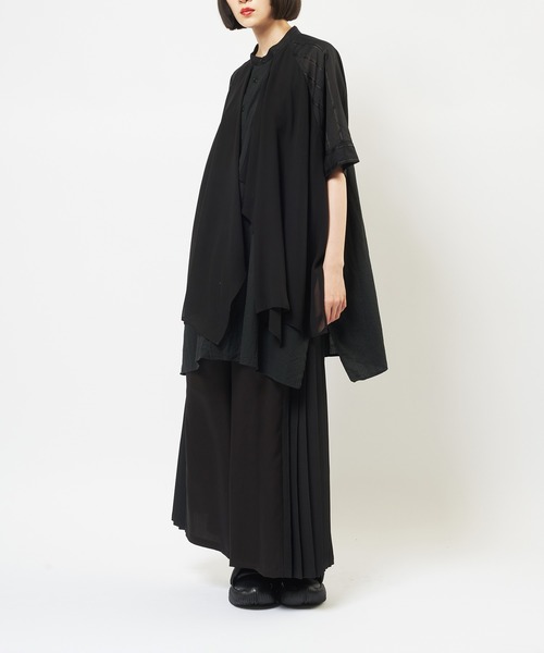 gomme(ゴム)の「ガーゼスカーフシャツ(シャツ/ブラウス・レディース・ホワイト/ブラック・MEDIUM)」の3枚目の写真