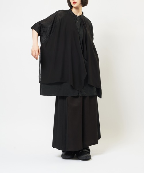 gomme(ゴム)の「ガーゼスカーフシャツ(シャツ/ブラウス・レディース・ホワイト/ブラック・MEDIUM)」の4枚目の写真