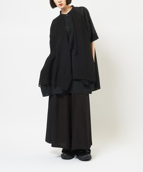 gomme(ゴム)の「ガーゼスカーフシャツ(シャツ/ブラウス・レディース・ホワイト/ブラック・MEDIUM)」の5枚目の写真