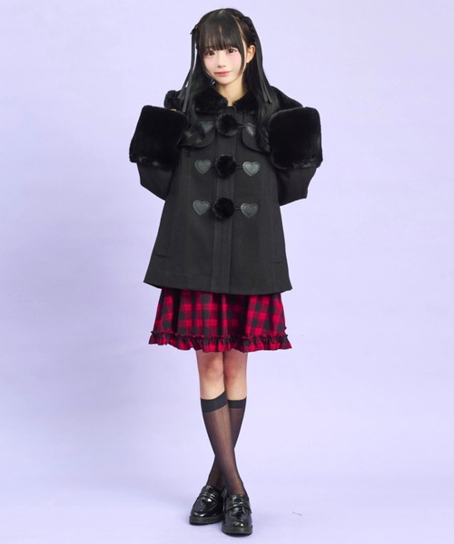 Secret Honey（シークレットハニー）の「ハートパッチダッフルコート（ダッフルコート・レディース・ブラック/グレー/オフホワイト・MEDIUM）」の10枚目の写真