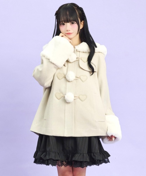 Secret Honey（シークレットハニー）の「ハートパッチダッフルコート（ダッフルコート・レディース・ブラック/グレー/オフホワイト・MEDIUM）」の8枚目の写真