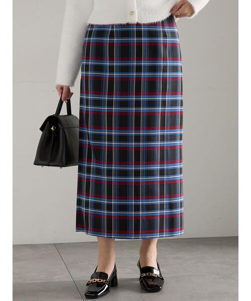 Te chichi（テチチ）の「チェックナロースカート（スカート・レディース・キャメル/ブラック・F）」の2枚目の写真