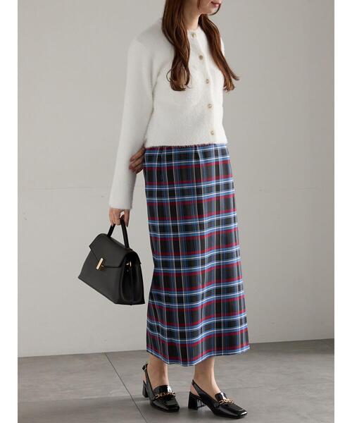 Te chichi（テチチ）の「チェックナロースカート（スカート・レディース・キャメル/ブラック・F）」の3枚目の写真