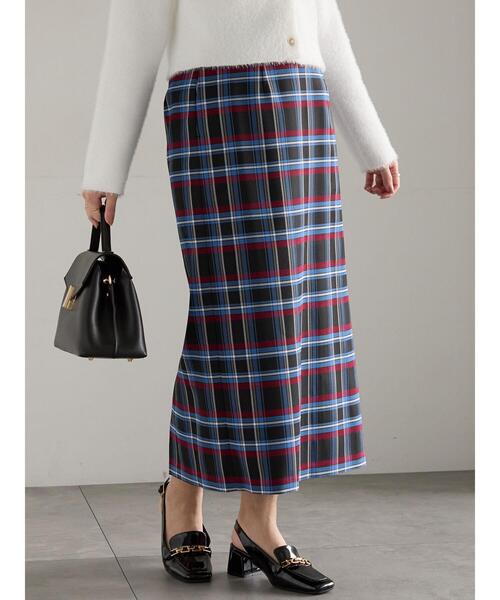 Te chichi（テチチ）の「チェックナロースカート（スカート・レディース・キャメル/ブラック・F）」の5枚目の写真