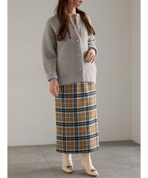 Te chichi（テチチ）の「チェックナロースカート（スカート・レディース・キャメル/ブラック・F）」の6枚目の写真