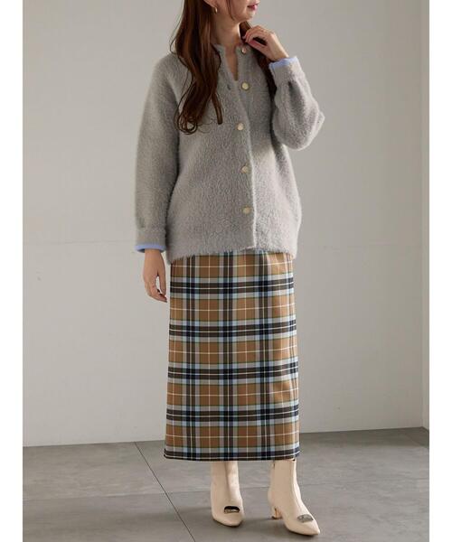 Te chichi（テチチ）の「チェックナロースカート（スカート・レディース・キャメル/ブラック・F）」の7枚目の写真