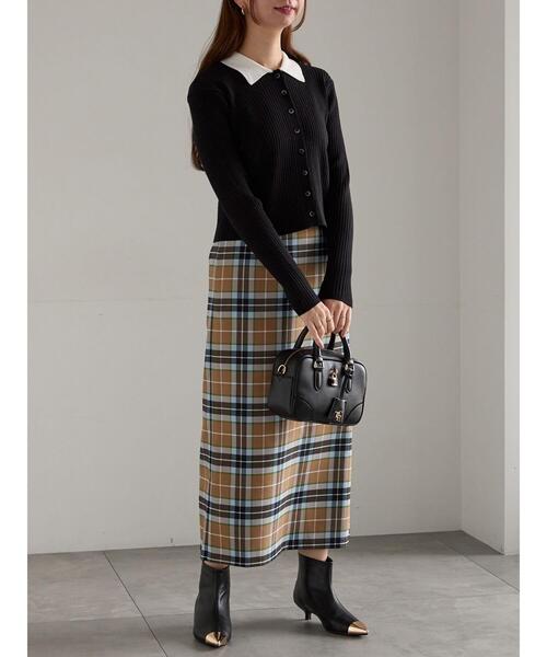 Te chichi（テチチ）の「チェックナロースカート（スカート・レディース・キャメル/ブラック・F）」の9枚目の写真