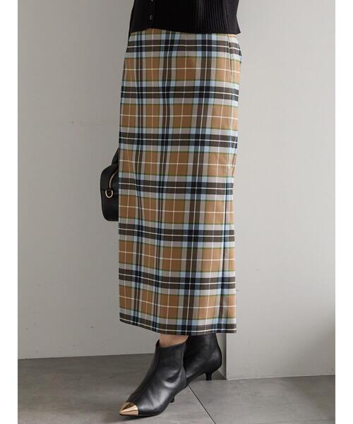 Te chichi（テチチ）の「チェックナロースカート（スカート・レディース・キャメル/ブラック・F）」の10枚目の写真