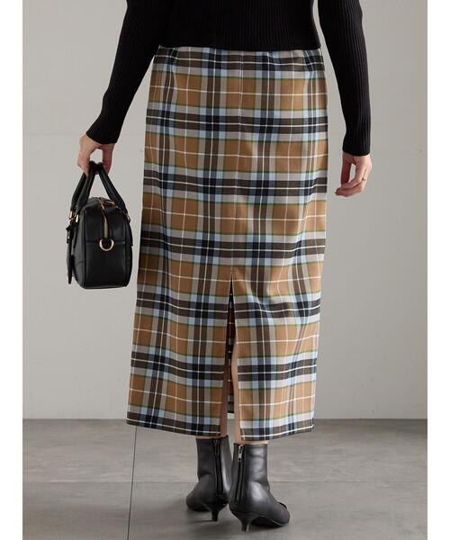 Te chichi（テチチ）の「チェックナロースカート（スカート・レディース・キャメル/ブラック・F）」の11枚目の写真