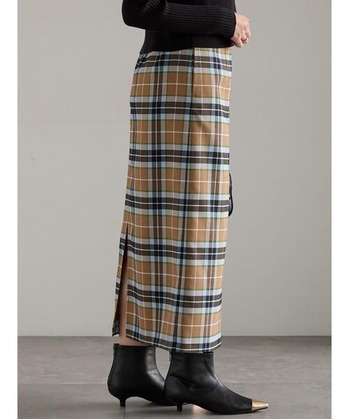 Te chichi（テチチ）の「チェックナロースカート（スカート・レディース・キャメル/ブラック・F）」の12枚目の写真
