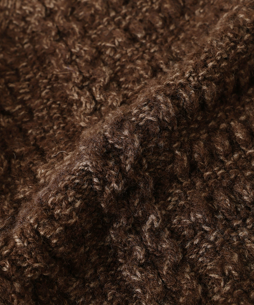 Yonetomi（ヨネトミ）の「米富繊維 / Yonetomi 別注 アラン セーター（ニット/セーター・メンズ・ブラウン/チャコールグレー・LARGE/MEDIUM）」の9枚目の写真