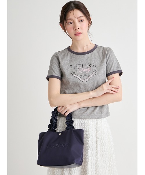 CELFORD（セルフォード）の「【プリュム】フリルラメ刺繍トートバッグ（small）（トートバッグ・レディース・アイボリー/ネイビー/ライトグレー/ライトピンク/ブラック・F）」の7枚目の写真