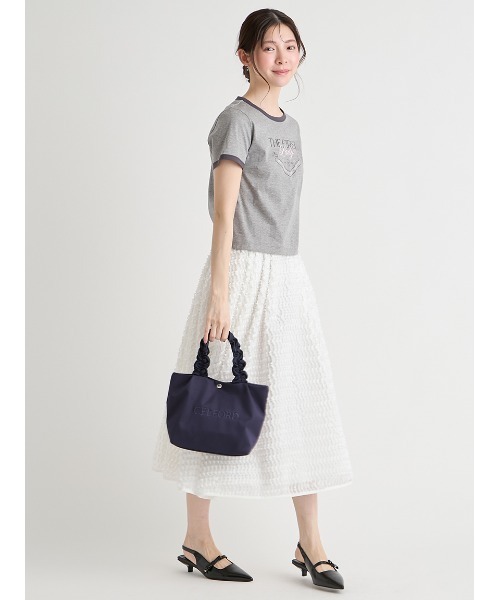 CELFORD（セルフォード）の「【プリュム】フリルラメ刺繍トートバッグ（small）（トートバッグ・レディース・アイボリー/ネイビー/ライトグレー/ライトピンク/ブラック・F）」の8枚目の写真