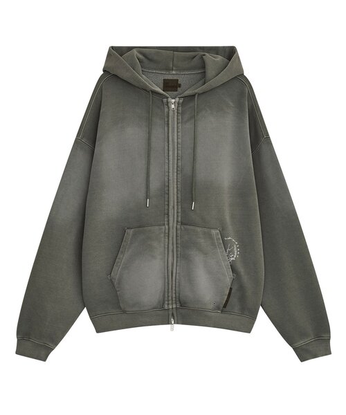 DEFGARMENTS(デフグラメンツ)の「【DEFGARMENTS】PIG BRUSHED HOOD ZIPUP(パーカー・レディース・カーキ/チャコールグレー/ブルー系その他・LARGE/SMALL)」の2枚目の写真