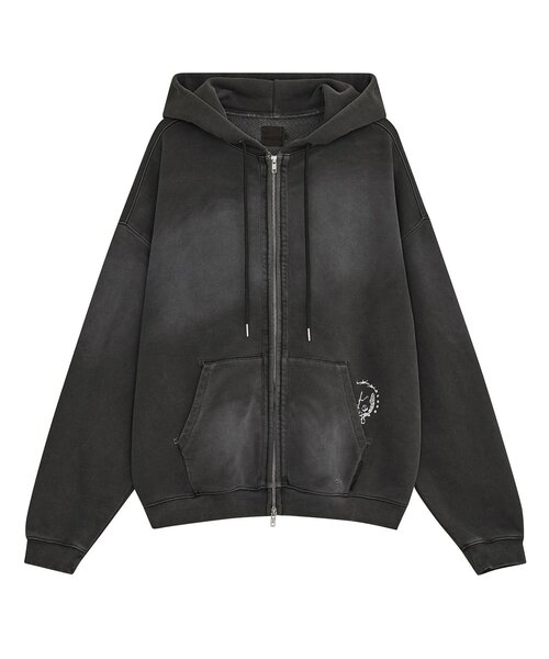 DEFGARMENTS(デフグラメンツ)の「【DEFGARMENTS】PIG BRUSHED HOOD ZIPUP(パーカー・レディース・カーキ/チャコールグレー/ブルー系その他・LARGE/SMALL)」の1枚目の写真