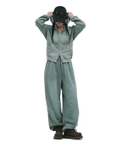 DEFGARMENTS(デフグラメンツ)の「【DEFGARMENTS】PIG BRUSHED HOOD ZIPUP(パーカー・レディース・カーキ/チャコールグレー/ブルー系その他・LARGE/SMALL)」の7枚目の写真