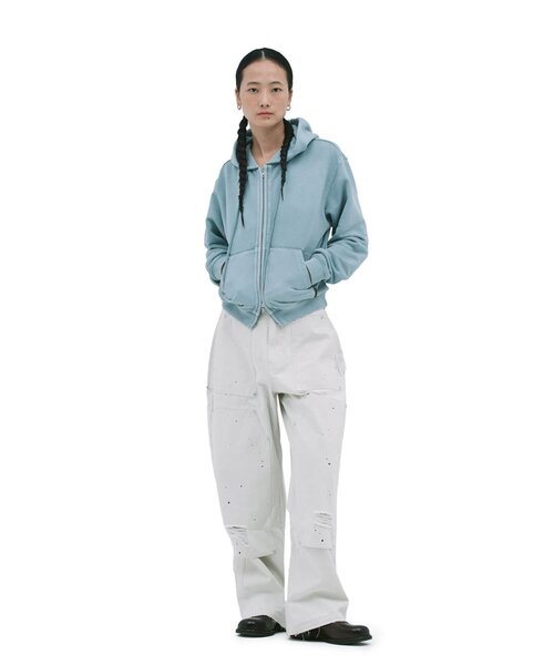DEFGARMENTS(デフグラメンツ)の「【DEFGARMENTS】PIG BRUSHED HOOD ZIPUP(パーカー・レディース・カーキ/チャコールグレー/ブルー系その他・LARGE/SMALL)」の16枚目の写真