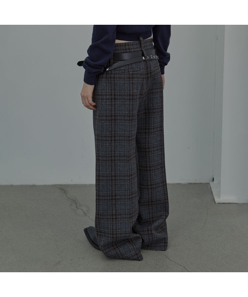 LCDC TM（エルシーディーシーティーエム）の「BELTED TAILORED TROUSERS_CHECKED (BROWN)（スラックス・レディース・その他・SMALL/MEDIUM）」の7枚目の写真