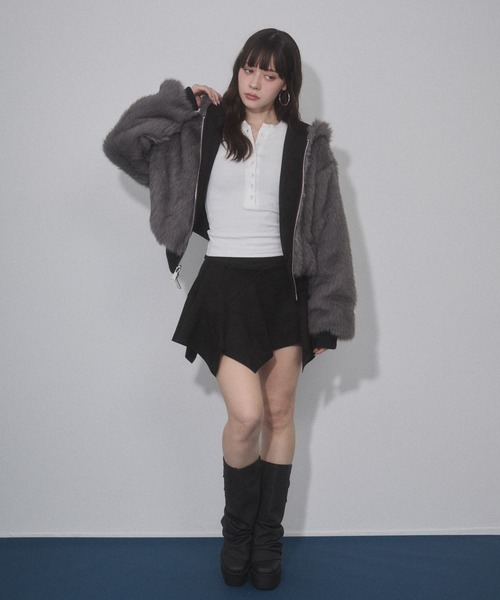 ENVYM（アンビー）の「リバーシブルスウェードファーブルゾン（その他アウター・レディース・ブラック/カーキ・FREE）」の15枚目の写真