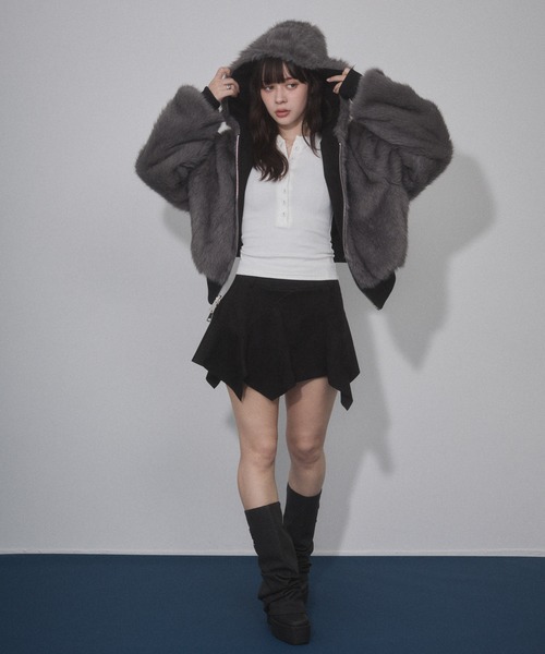 ENVYM（アンビー）の「リバーシブルスウェードファーブルゾン（その他アウター・レディース・ブラック/カーキ・FREE）」の16枚目の写真